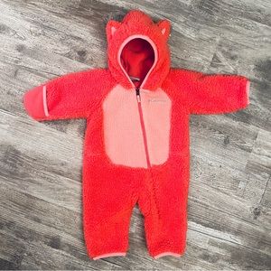 Columbia Foxy Baby Infant Sherpa Fleece Bunting Snowsuit 3-6 months EUC Pink
